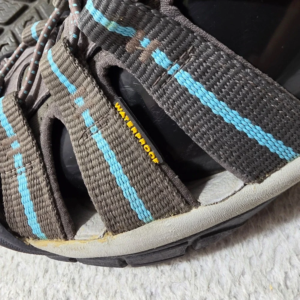 Keen Venice H2 Sandals Womens 9.5 Brown Blue Waterproof Hiking Sport 1014200